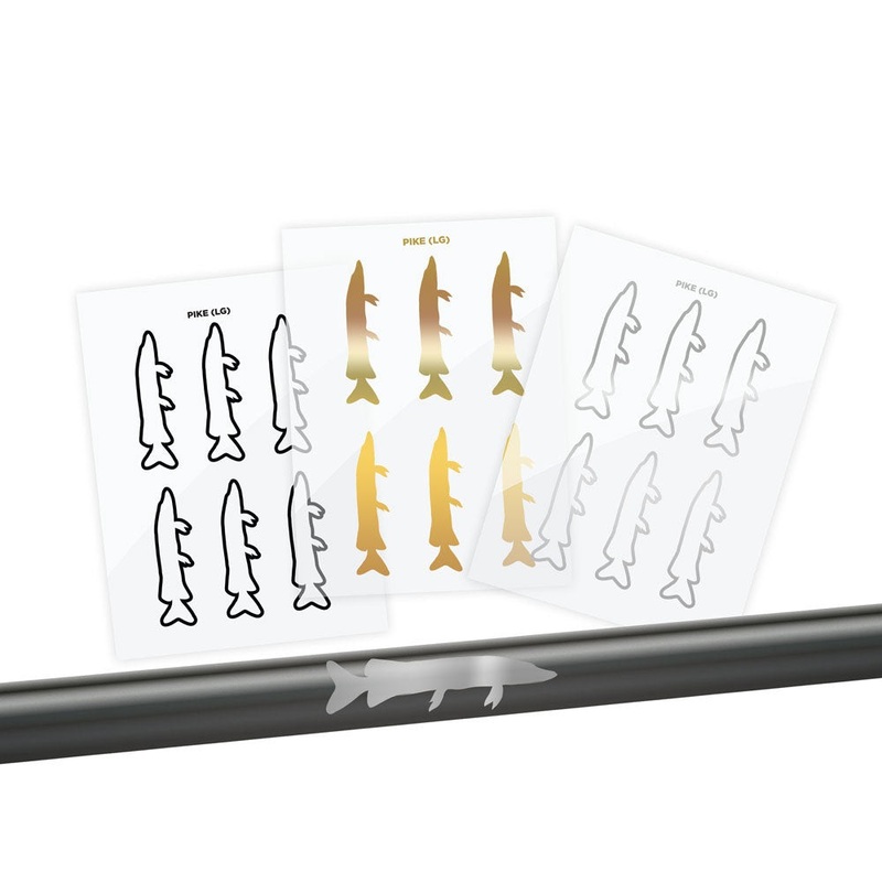 Mud Hole Pike Silhouette Rod Decals – Peel & Stick Solid Small Gold