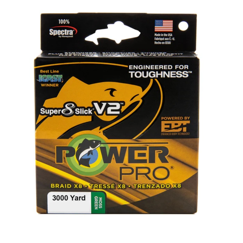 Power Pro Super Slick V2 80lb 3000yd Moss Green