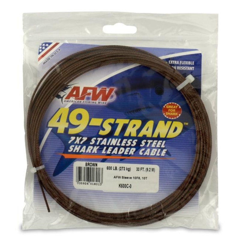 American Fishing Wire Stainless Steel Shark Leader Cable Lb Test: 175lb