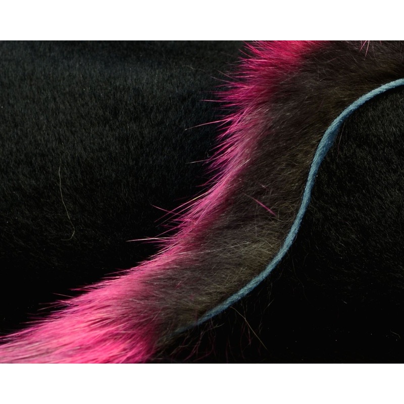 Hareline Magnum Frostip Rabbit Strips Black / Chartreuse