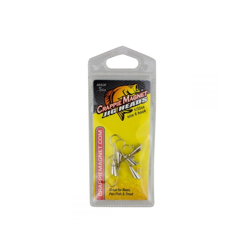 Leland Lures Crappie Magnet Jig Heads Weight: 1/16oz – Q’ty/Pk: 5 Nickel