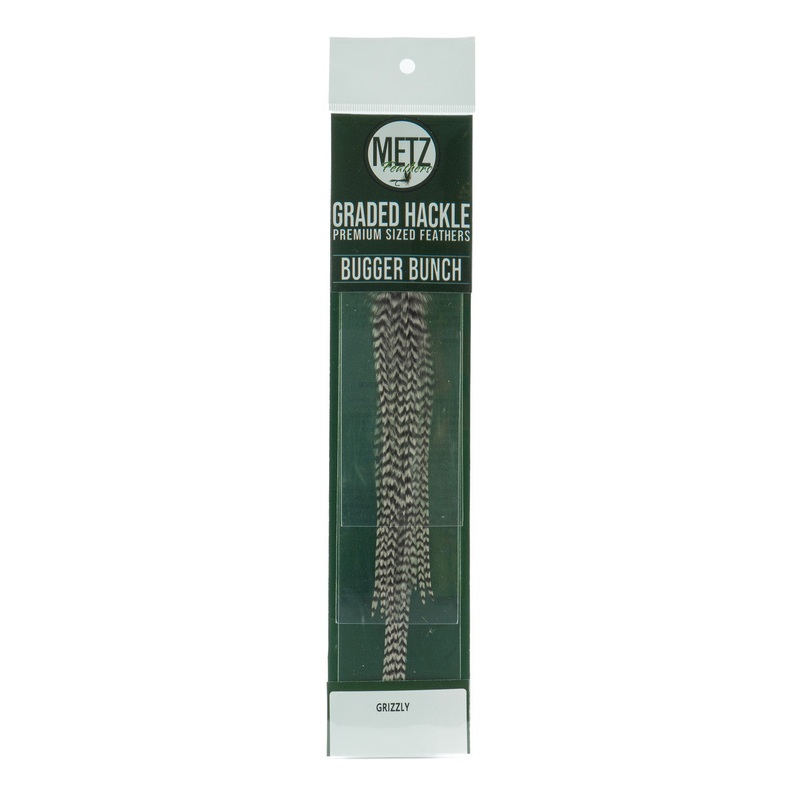 Metz Hackle Bugger Bunch Grizzly/Purple