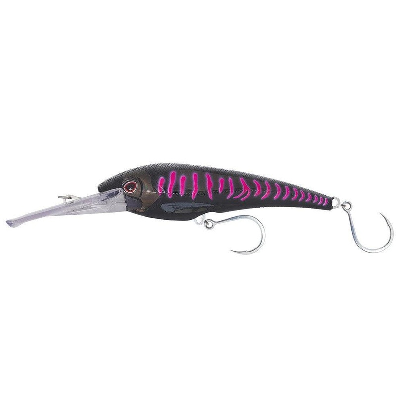 Nomad DTX Minnow 220 Heavy Duty Sinking 9″ Trolling Lures Size- 9″ Weight- 7-3/4oz Black Pink Mackerel
