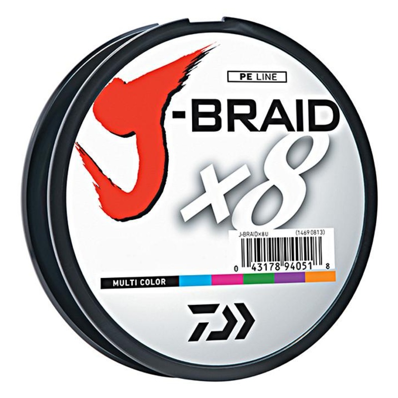 Daiwa J-Braid X8 Braided Line 165 Yards Multi-Color 20 pound