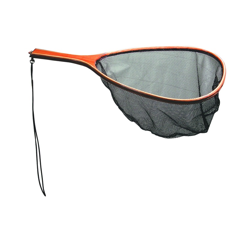 Frabill Wooden Handle Wade Net 11in x 15 in 12 in Clear Rubber