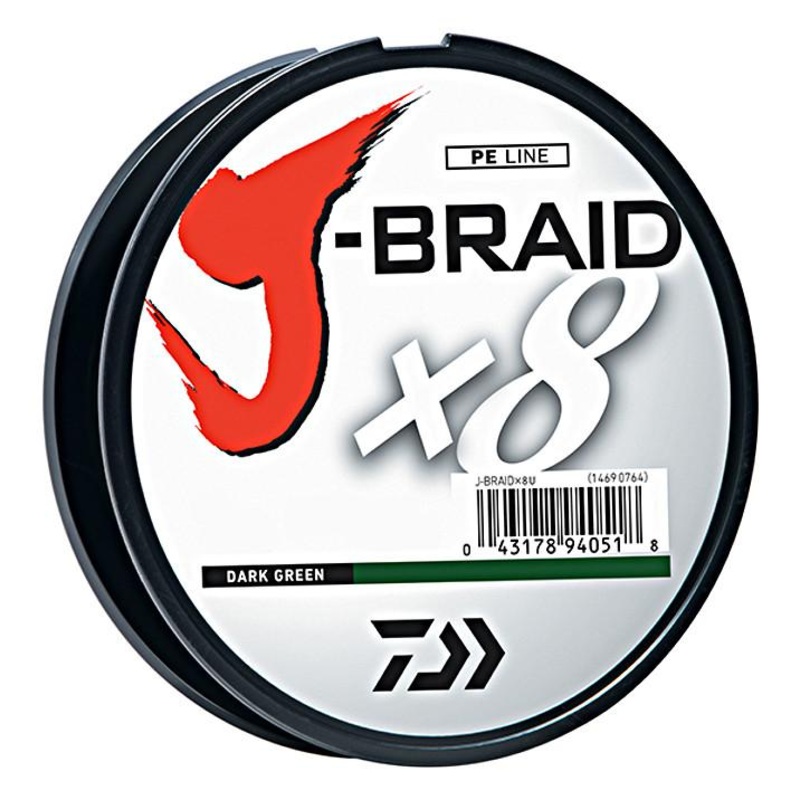 Daiwa J-Braid X8 Braided Line 330 Yards Dark Green 6 lb