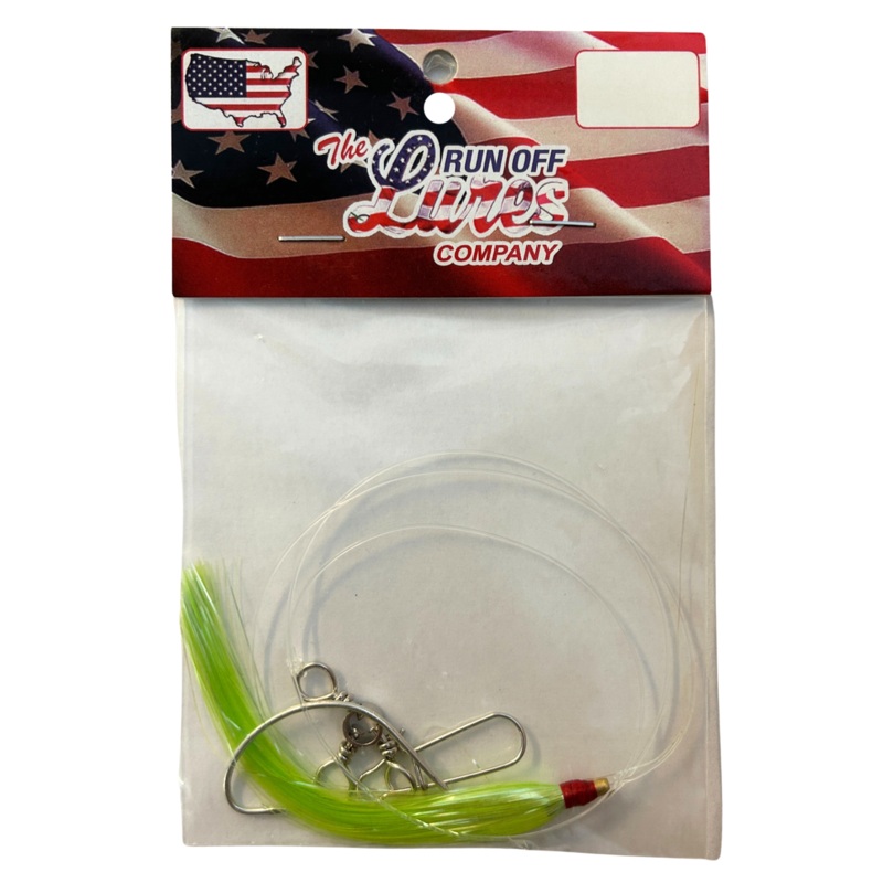 Run Off Lures Doormat Fluke Single Mylar Rig Chartreuse