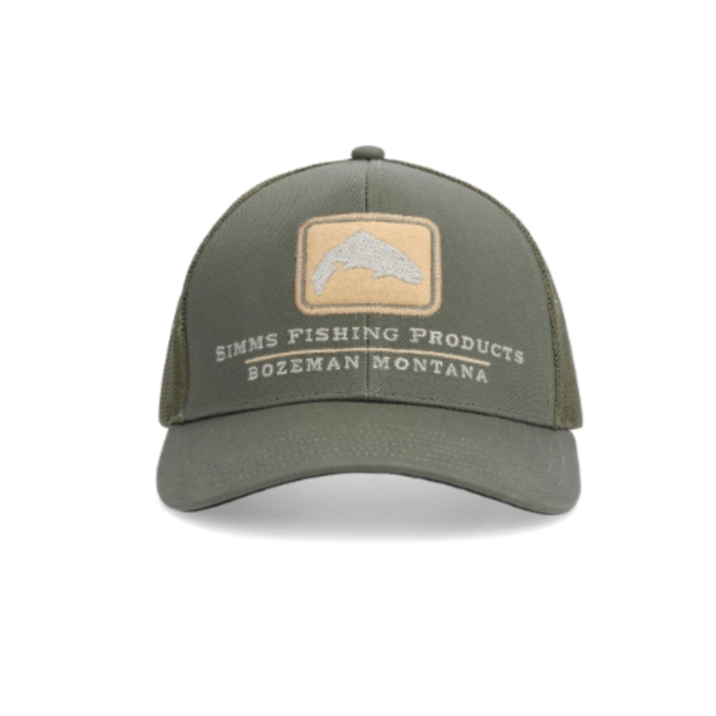 Simms Double Haul Icon Trucker Hat Smokey Olive
