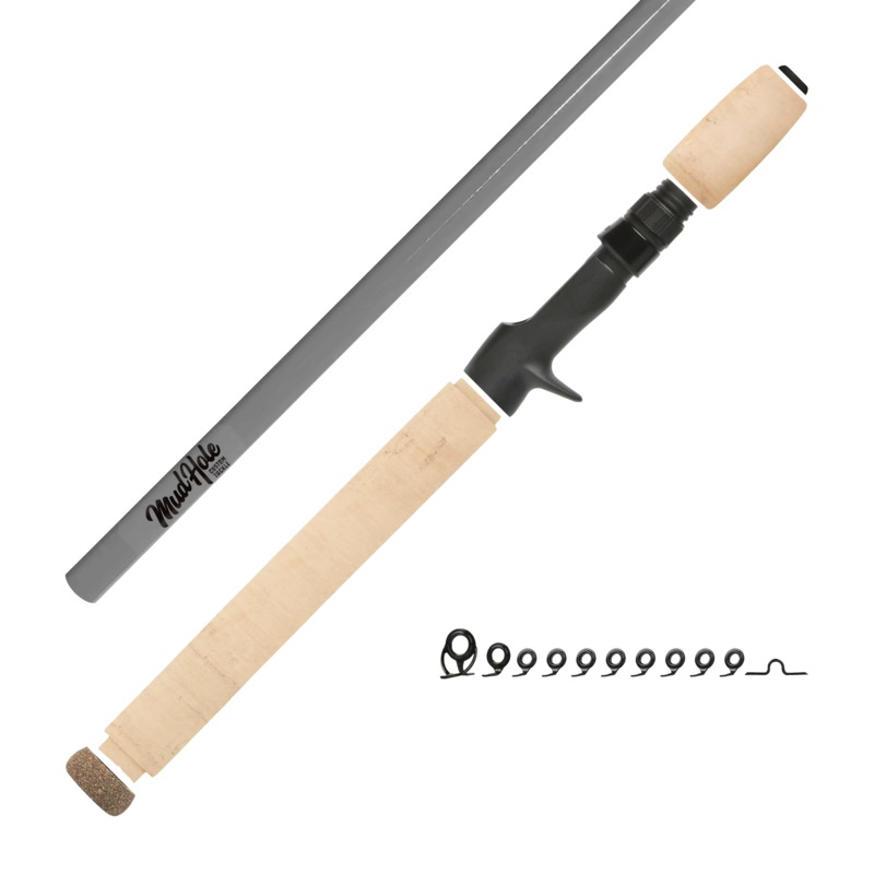 Mud Hole 7’0″ Heavy Casting Rod Kits Gloss Black Cork