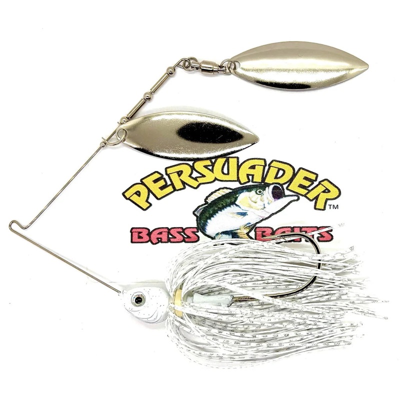PERSUADER KEEGANATOR 2.0 (LIGHT WIRE) SPINNERBAIT White W/ Nickle Willow/Willow 1/2oz