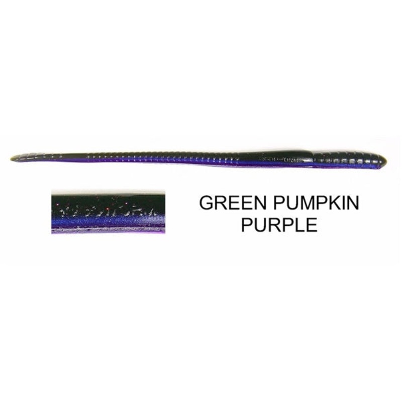 ROBOWORM STRAIGHT TAIL WORM 7″ Green Pumpkin Purple 7″