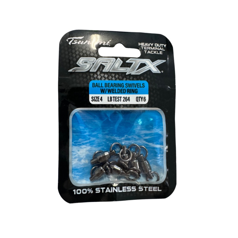 Tsunami Ball Bearing Swivels W/ Welded Ring SZ 1 8PK