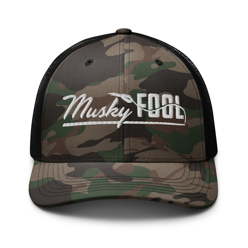 Musky Fool Camouflage Trucker Hat Camo/Black