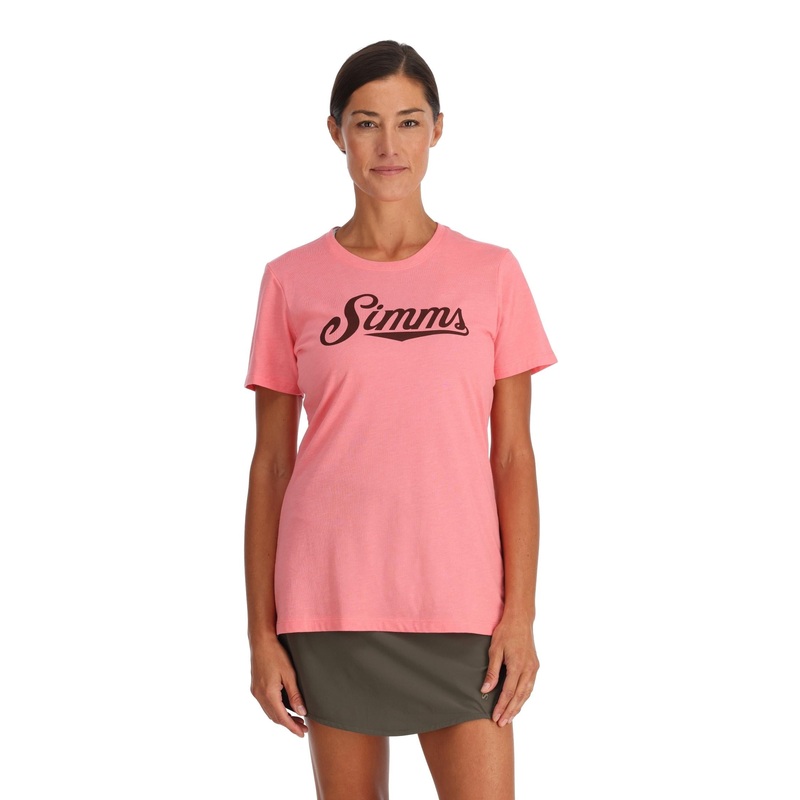 Simms Women’s Crew Logo T-Shirt Watermelon Heather XS