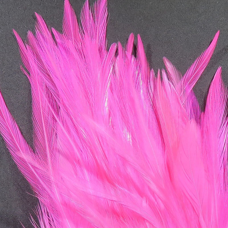 Hareline Strung Chinese Saddle Feathers 5″ to 7″ Fiery Black