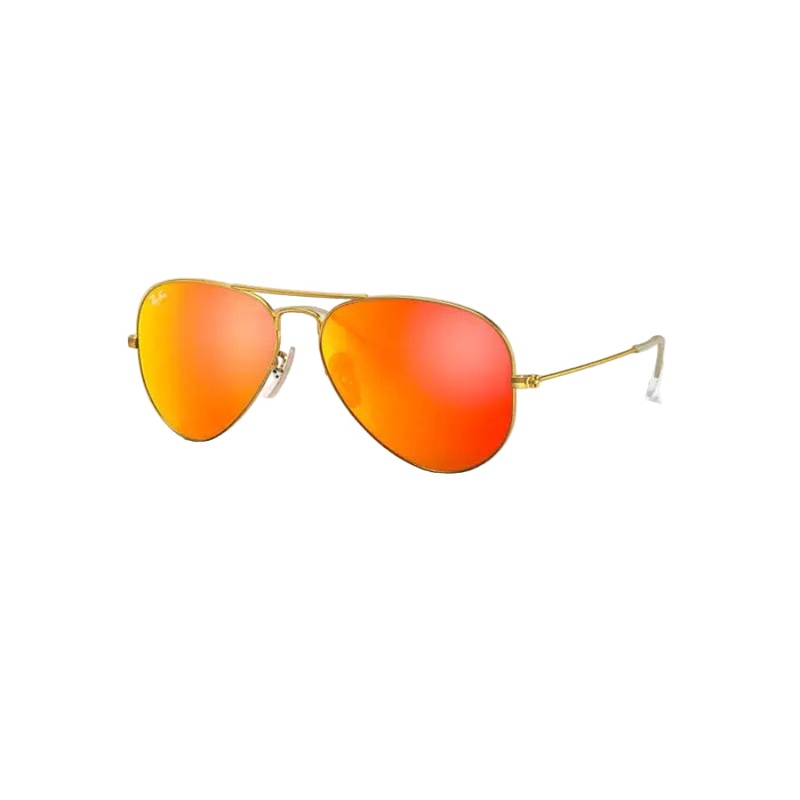 RAY-BAN RB3025 AVIATOR FLASH LENSE POLORIZED SUNGLASSES GOLD ORANGE FLASH