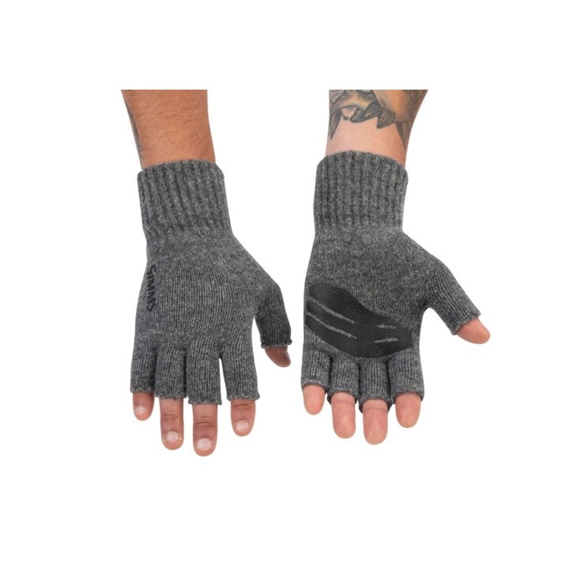 Simms Wool Half Finger Glove Steel S/M