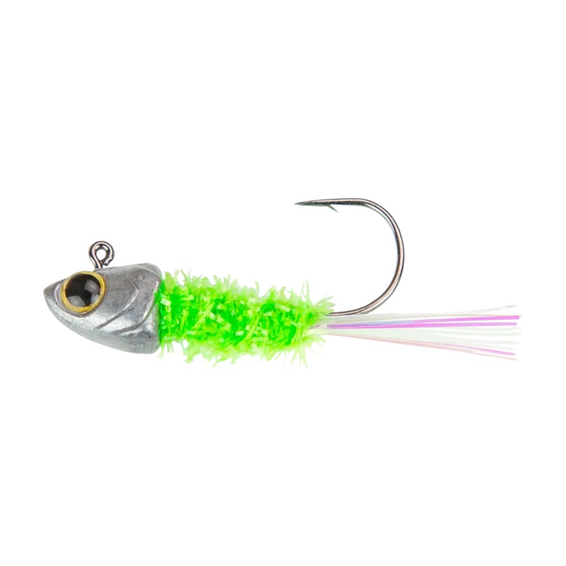6th Sense Spangle Tinsel Jigs Chartreuse Minnow 1/16 oz.