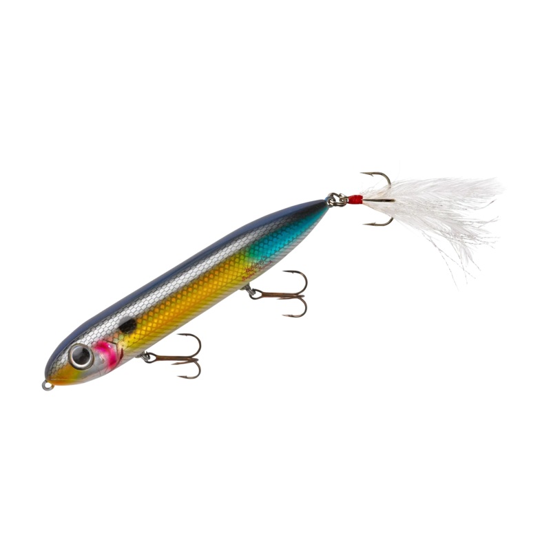 Heddon Feathered Dressed Super Spook Topwater Bone