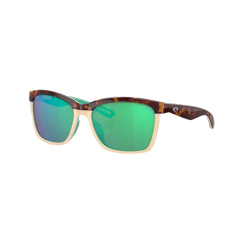 Costa Del Mar Anaa Retro Tortoise Cream Glass Green Mirror Polarized