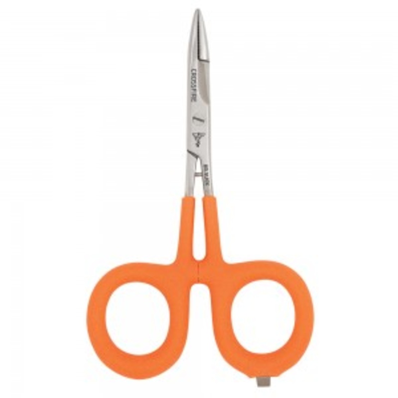 Dr. Slick Crossfire Scissor Clamp 6″ Orange Textured Rubber Loops Straight