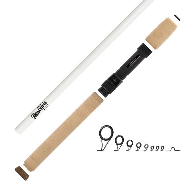 Mud Hole 7’0″ Med-Light 2-Piece Color Spinning Rod Kits Cool Gray Cork