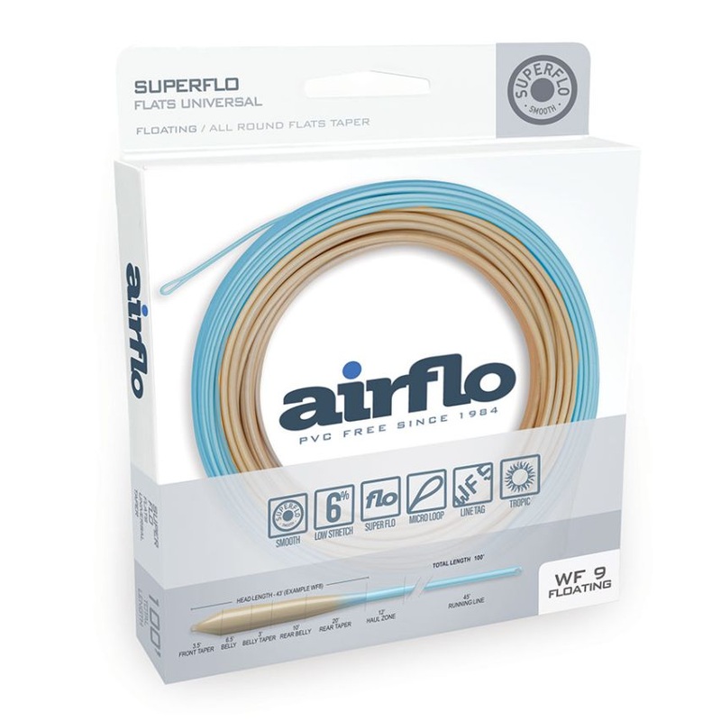 Airflo SUPERFLO FLATS UNIVERSAL TAPER WF7 SAND / BLUE SKY