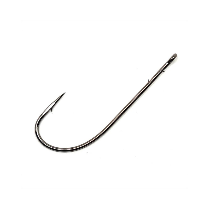 Gamakatsu Worm Straight Shank O’Shaughnessy Bend Hooks NS Black Size 3/0 – Q’ty/Pack 5