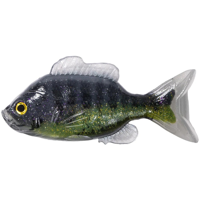 LIVETARGET Unrigged Sunfish – 3.8 Inch Black & Green 3.8 inch – 3 pack
