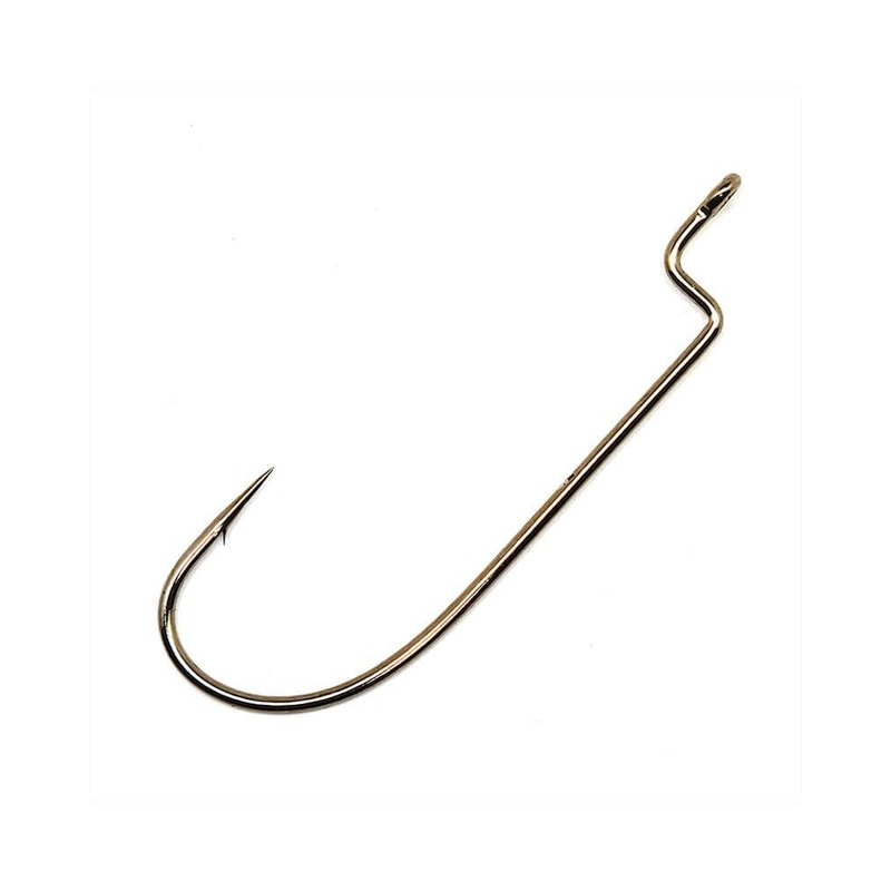 Gamakatsu Worm Offset Shank O’Shaughnessy Bend Hooks NS Black Size 1 – Q’ty/Pack 6