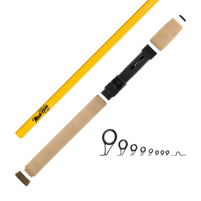 Mud Hole 7’0″ Medium Spinning Rod Kits Gloss Black Cork