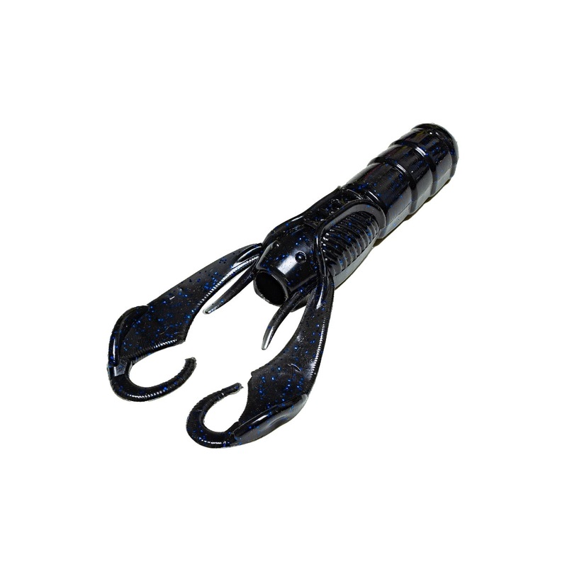 Secret Lures 3.7″ Stupid Craw Black & Blue