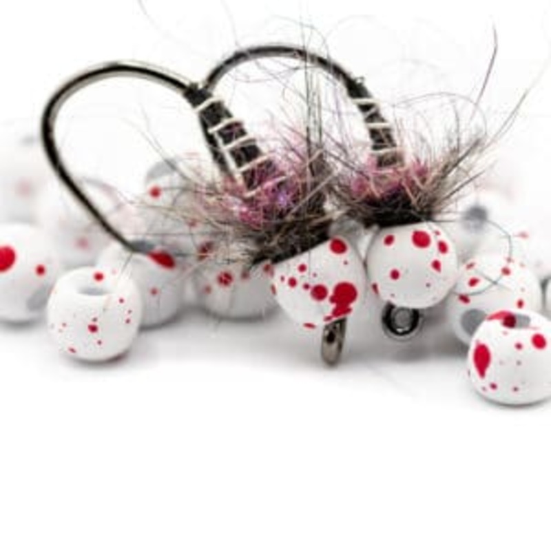 Firehole Slotted Speckled Tungsten Beads – Peppermint 2.0 mm