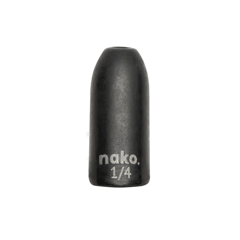 Nako Sensitive Tungsten Worm Weights | Bullet Weights | 2 Colors 5 Pack 3/8oz Black