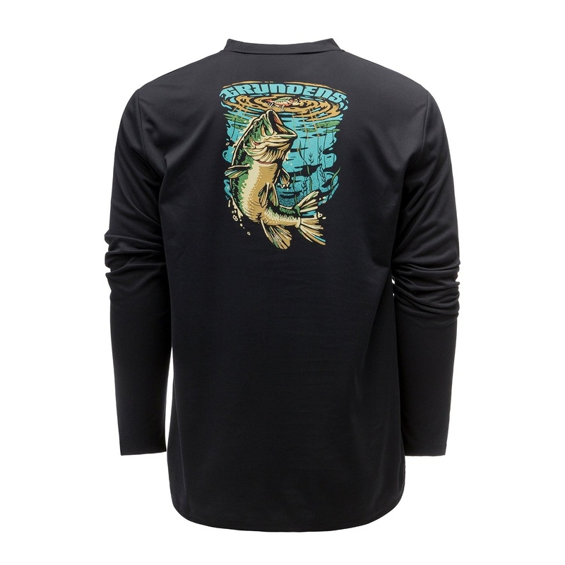 Grundens Bass Popper LS Tech Tee Black M