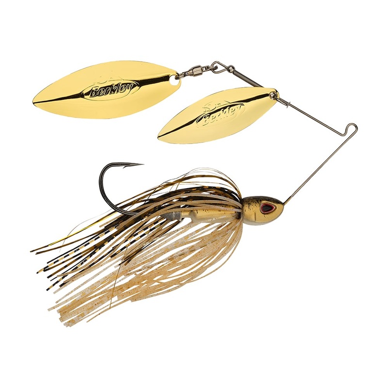 Berkley Power Blade Compact Double Willow Spinnerbait 3/8 oz Bama Bream Gold/Gold