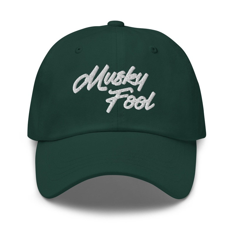 Musky Fool Script Dad Hat Black