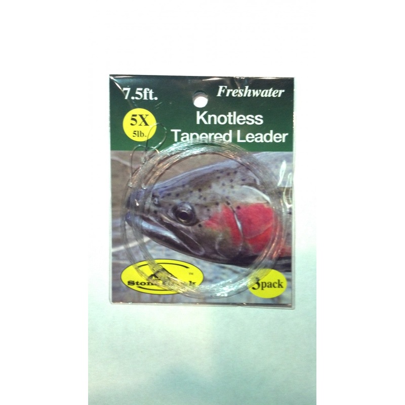 Stone Creek Knotless Tapered Leader 7.5ft 3pk – Fly Fishing 3X