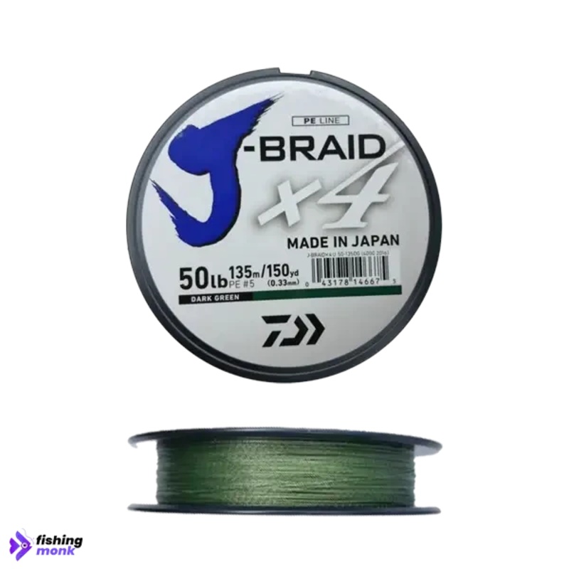 Daiwa J-Braid X4 Braided Line Dark Green 0.29mm | 40lb