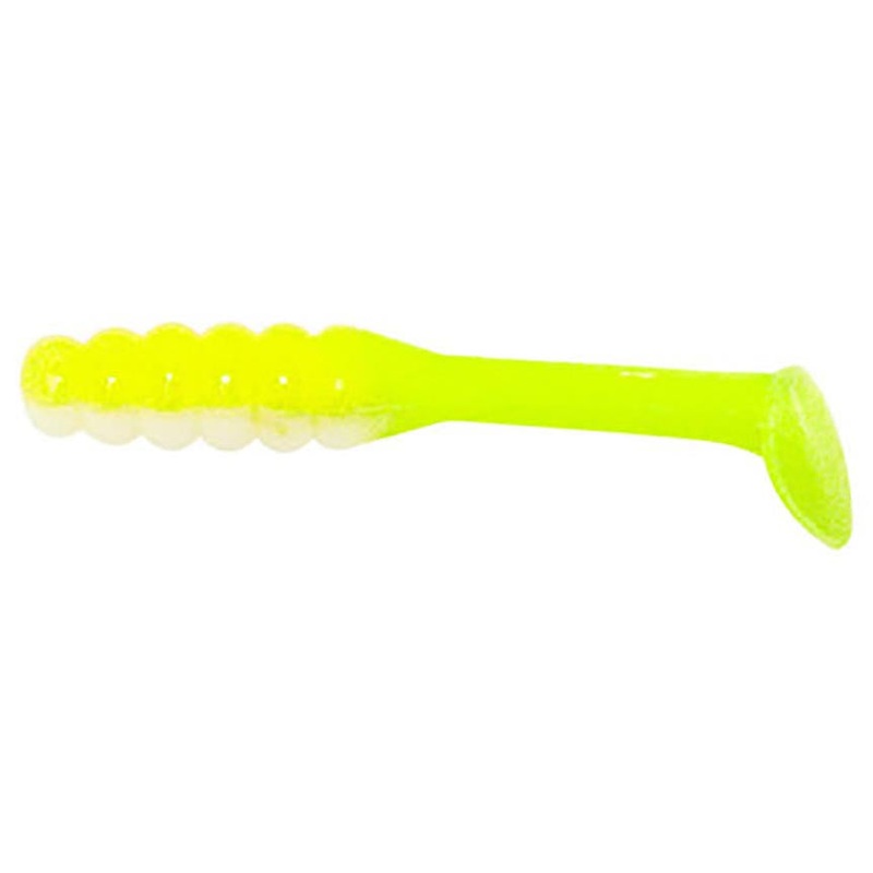 Mr. Crappie Slabalicious Soft Plastic Paddle Tail Grub – 15 pack Acid Rain