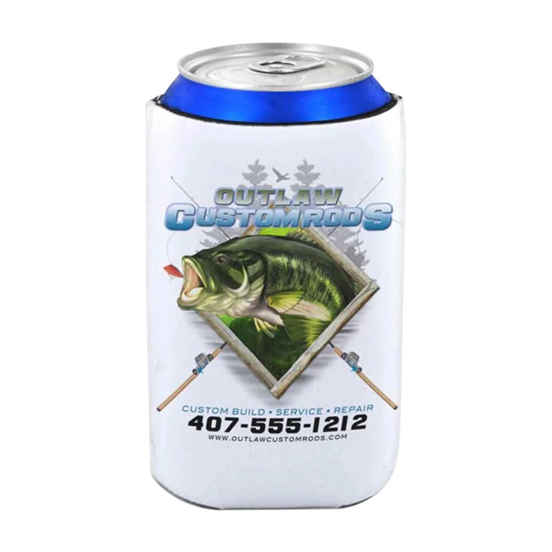 Mud Hole Personalized Can Koozie 008 – Largemouth Bass Chasing Lure