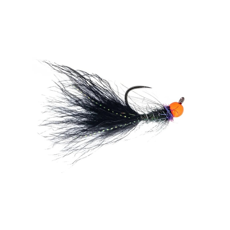 Fulling Mill CDC Jig Streamer Hot Head – Black/Fl.Orange (3-Pack) 12 / 3.8mm