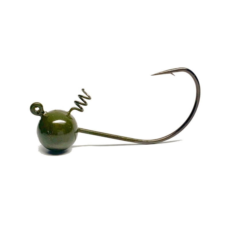 Largemouth Green Shaky Finesse Jigs | Screw Locks | Bass Jigs 1/4oz 2/0