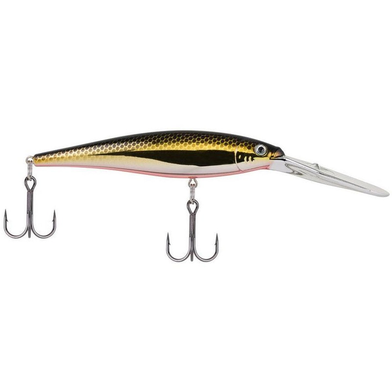 Berkley Flicker Minnow Jerkbait/Trolling Hard Minnow – 1/4 oz Black Brass 3 inch – 1/4 oz