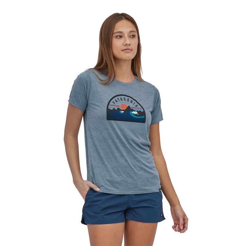 Patagonia W’s Capilene Cool Daily Graphic Shirt – DQ Fresh Teal X-Dye / HAFX XXS