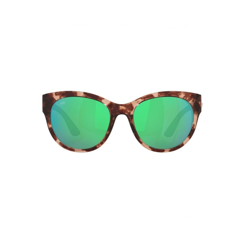 Costa Maya Sunglasses Shiny Coral Tortoise Green Mirror Polarized Glass