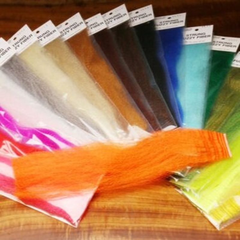 Hareline Strung Fuzzy Fiber Black