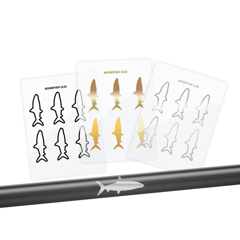 Mud Hole Bonefish Silhouette Rod Decals – Peel & Stick Solid Small Gold