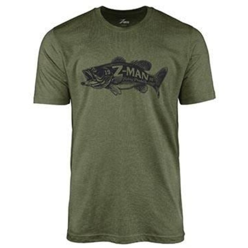 Z-Man Bad Azz Bass TeeZ Short Sleeve T-Shirt Charcoal Gray Small