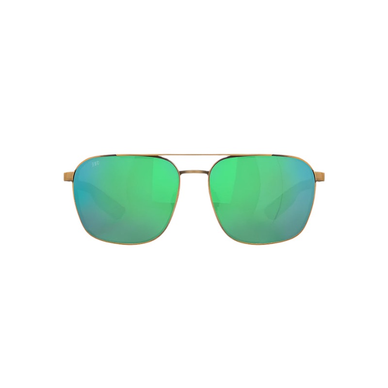COSTA WADER POLARIZED SUNGLASSES ANTIQUE GOLD GREEN MIRROR POLYCARBONATE (580P)